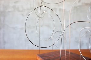Vintage Wire & Redwood Sculpture