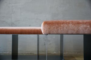 Architectural Steel & Mohair Benches