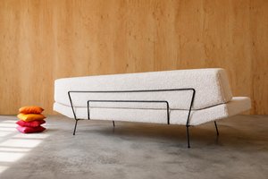 Iron Framed Sofa After Adrian Pearsall