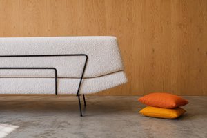 Iron Framed Sofa After Adrian Pearsall