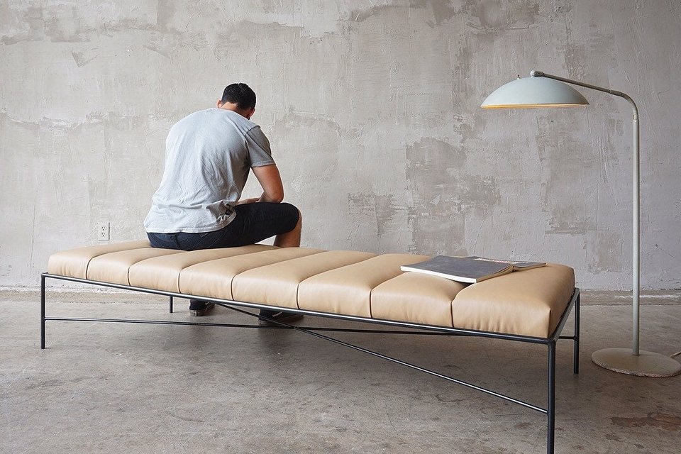 Iron and Leather Daybed