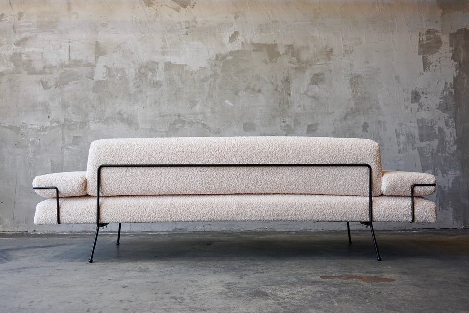 Iron Framed Sofa After Adrian Pearsall