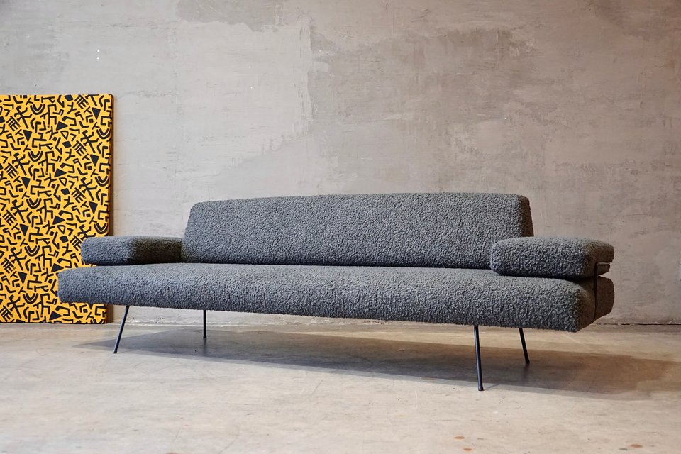 Iron Framed Sofa After Adrian Pearsall