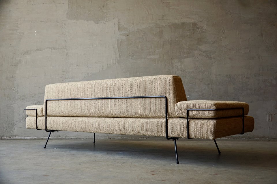 Iron Framed Sofa After Adrian Pearsall