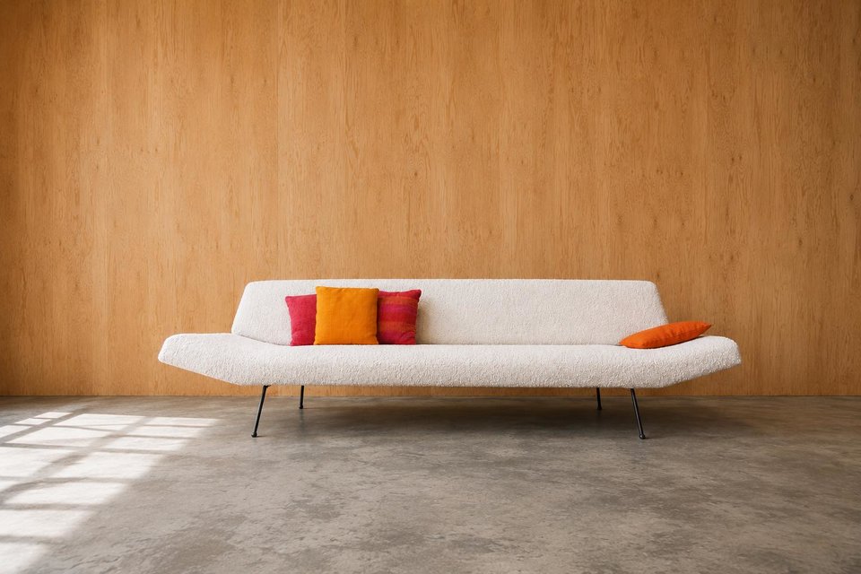 Iron Framed Sofa After Adrian Pearsall