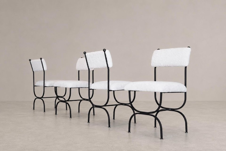 Iron Framed 'Arch' Dining or Side Chairs